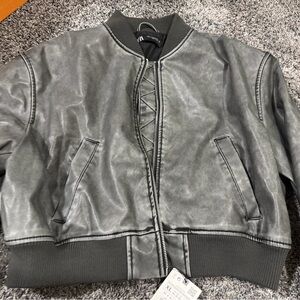 H&M Black Faux Leather Jacket